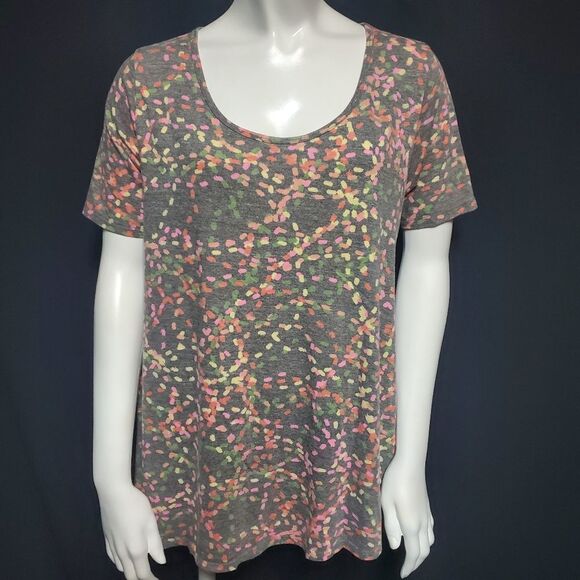 LuLaRoe Gray Patterned Top (S) - Picture 2 of 5